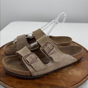Birkenstock Sandals Mens 10 Wm 12 EU 43 Arizona Suede Slide Two Strap
